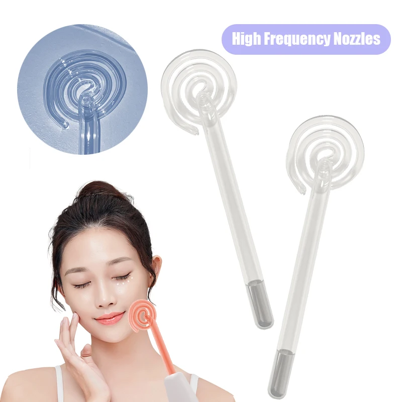Skin Care Device High Frequency Electrode Argon Neon Gas Red Purple Glass Tube High Frequency Facial Wand Replacements Skin Care Tool