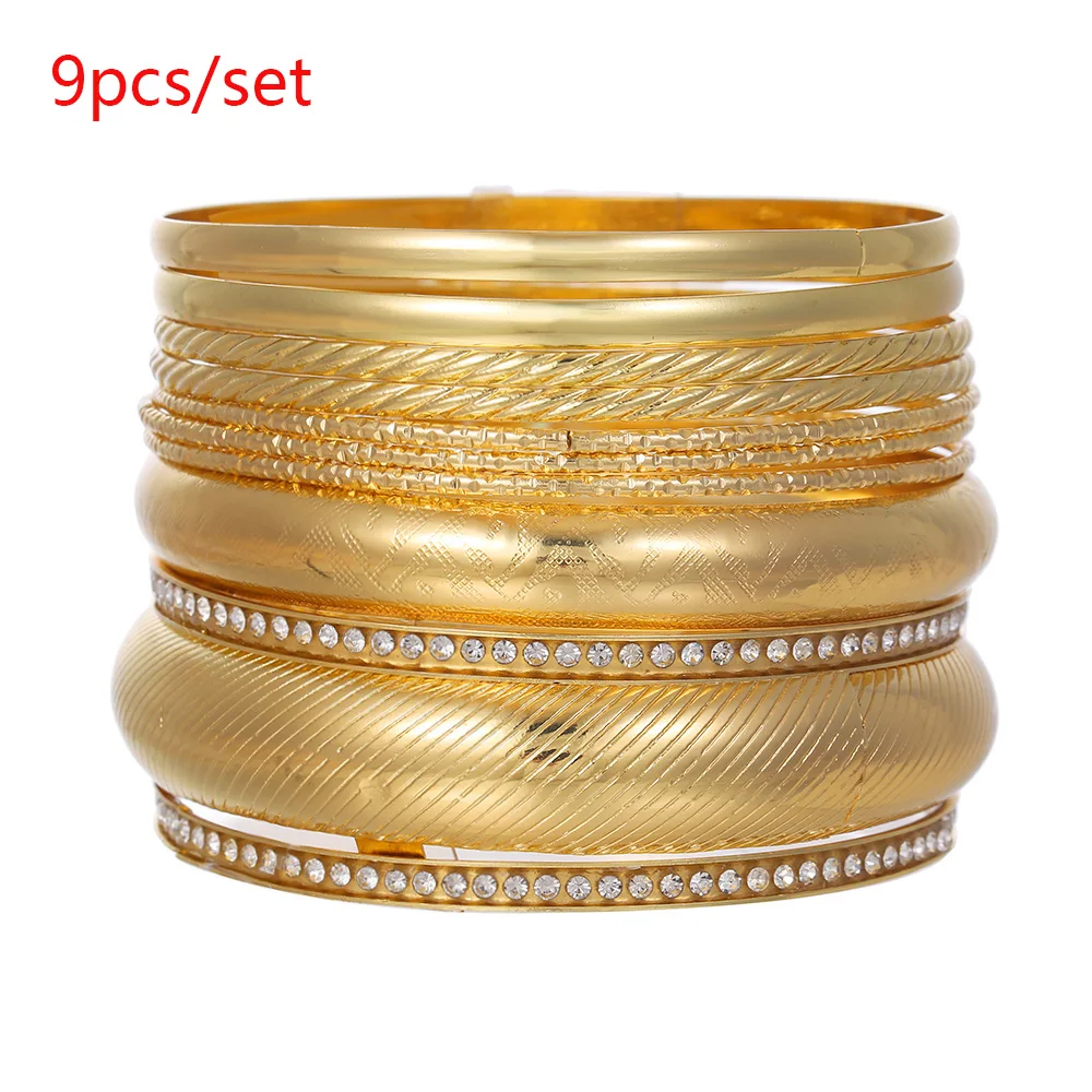 Punk Curb Cuban Chain Bracelets Set 12pcs For Women Miami Boho Thick Gold Color Charm Bracelets Bangles Fashion Jewelry chain bracelet