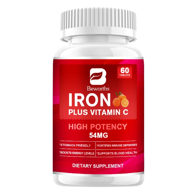BEWORTHS Iron Tablet with Vitamin C Support Digestive System Health For