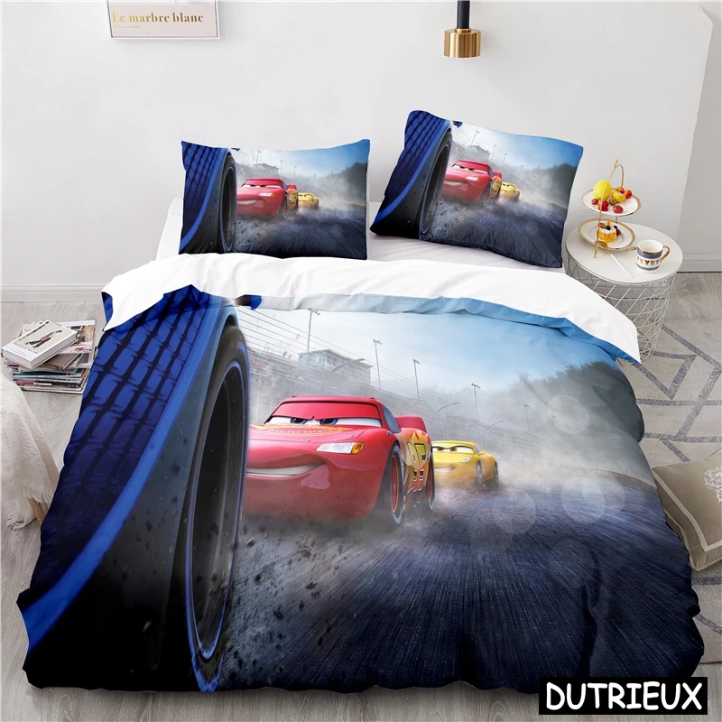 Autos Blitz mcqueen Mater 3D-Druck Bettwäsche-Set Tröster bezug mit Kissen bezug weichen Bett bezug Set für Kinder Jungen Geschenk