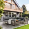 7 Pieces Outdoor Sectional Set, All-Weather PE Rattan Patio Conversation Set,Wicker Adjustable Patio Furniture Set with Washable 4