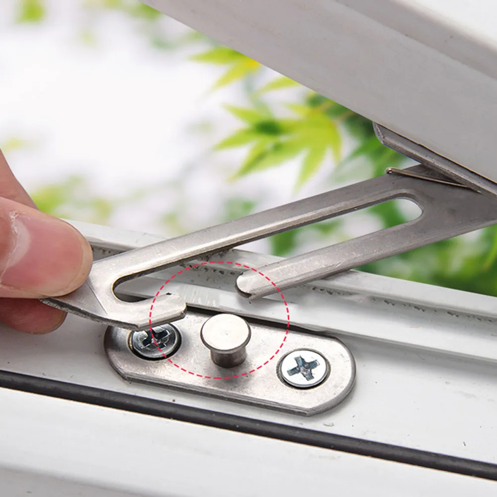 Window Support Wind Hook Latches Adjustable Limiter Latch Wind Brace Stay Position Stopper Casement Blocking Lock Protector