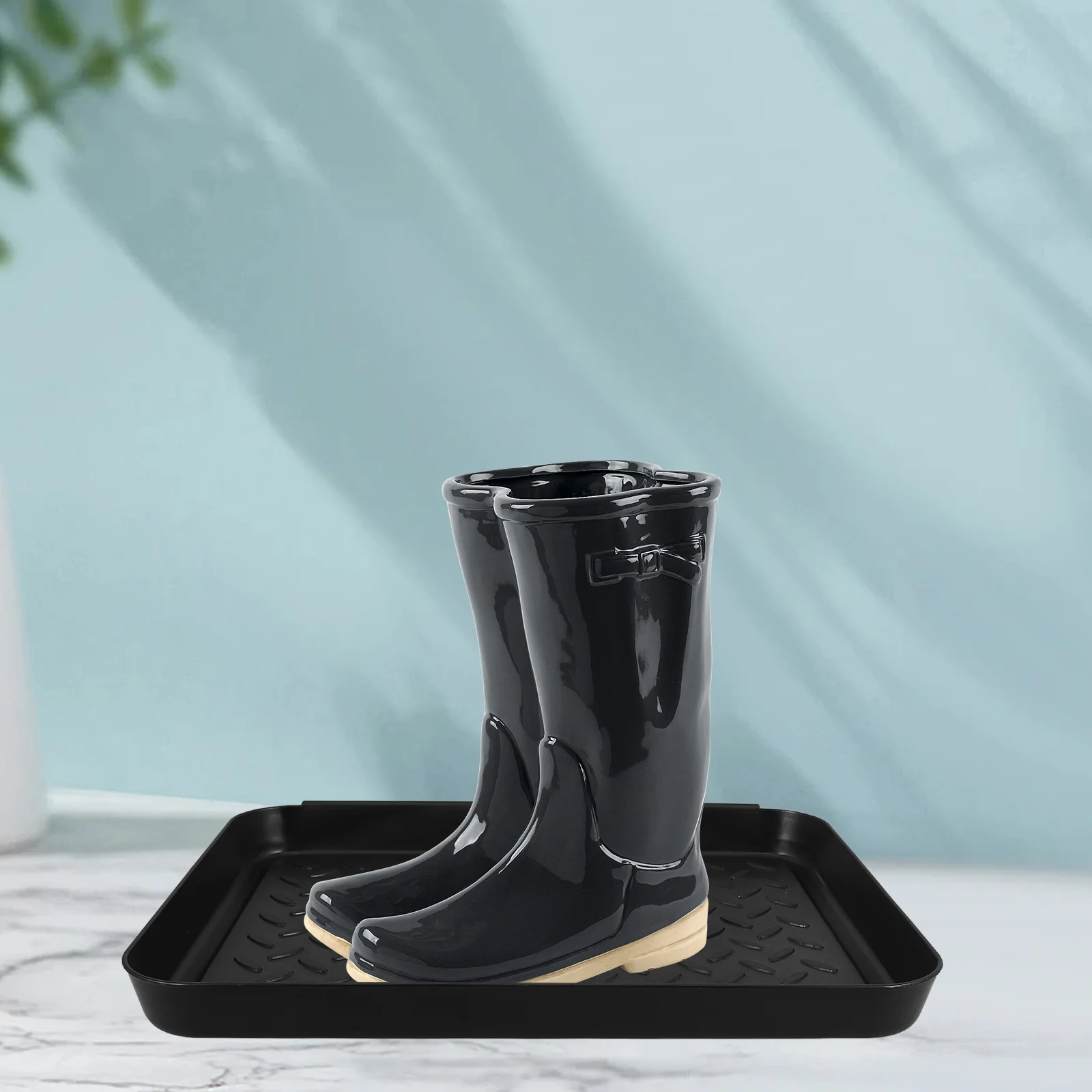 3pcs Shoe Tray Waterproof Nonslip Multipurpose Black Low Profile Thin Drip Tray Outdoor Mat Plastic Boot Large Trays 2