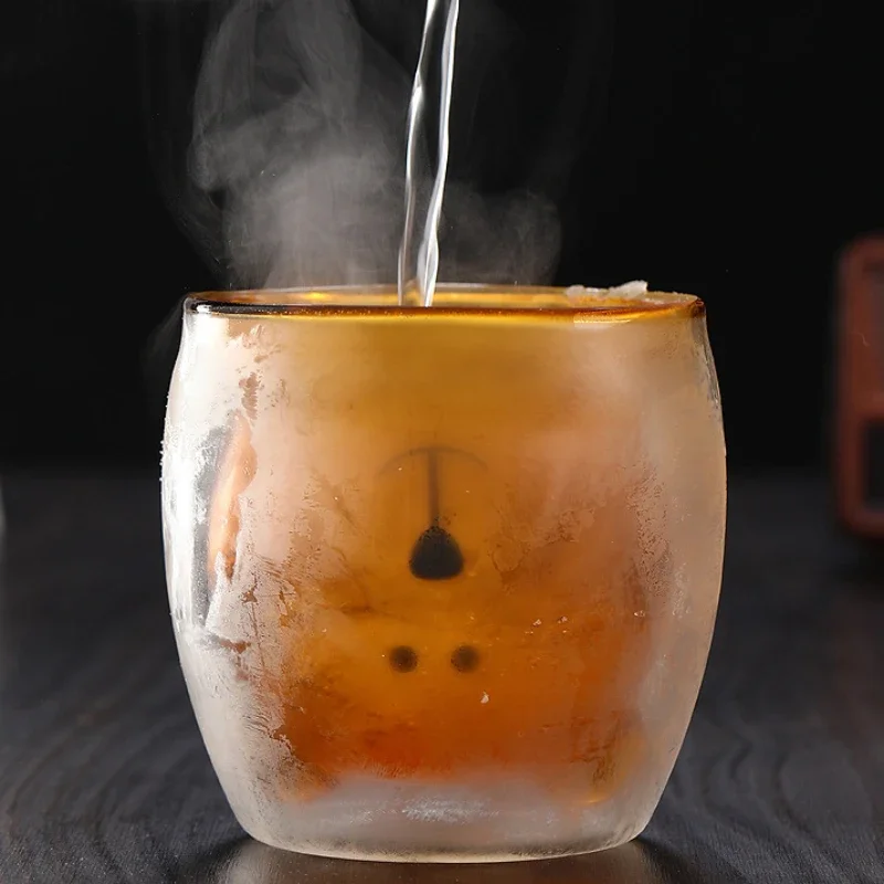 250ml High Borosilicate Creative Glass Cup Little Bear Cup Women'S Summer Cat Claw Cup Double Layer Creative Drinking Cup