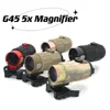 Tactical G45 5x Magnifier Scope Sight with Switch to Side STS QD Mount Fit for 20mm rail Rifle 6