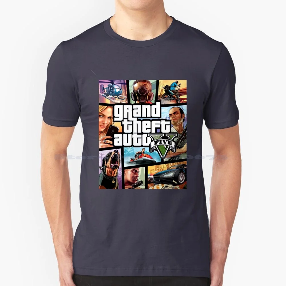 T Shirt 100% Cotone Tee Grand Theft Auto 5 Videogioco 4 Trilogy V Online 6 San Andrea Liberty City Cj Vice City Haccp Philip
