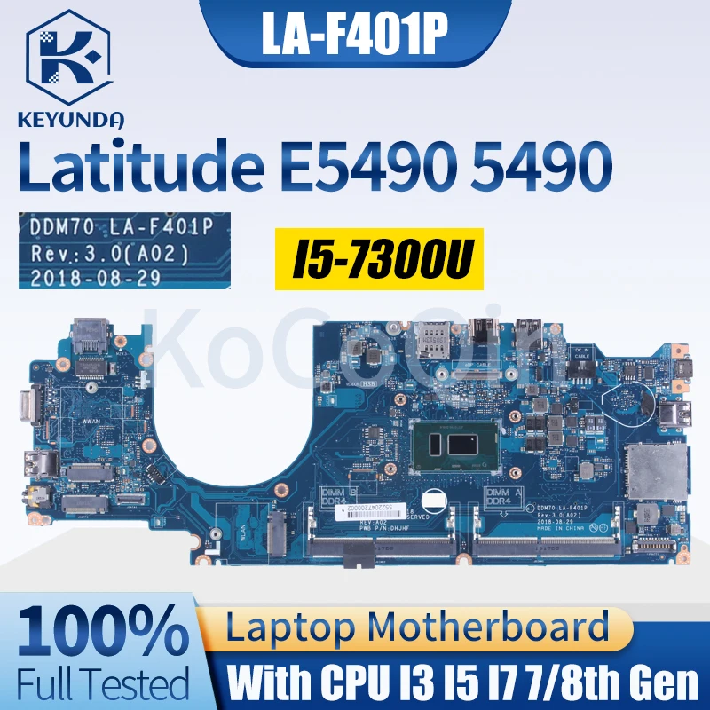 Placa-mãe Portátil para Dell Latitude E5490 5490 Notebook Mainboard 0c08dh 09x5j9 08kn1w 01twgw 08dt9h i3 i5 i7 ° La-f401p