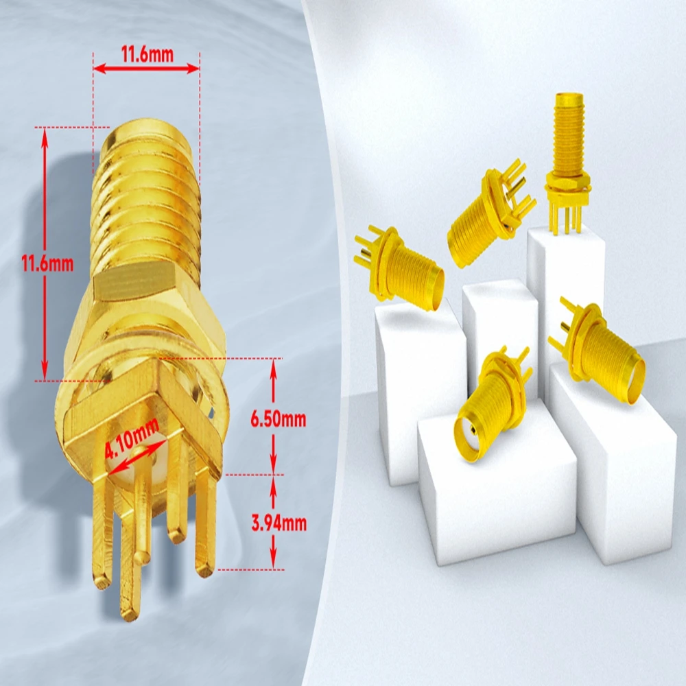 Female SMA RF Coaxial Connector End Launch PCB Mount