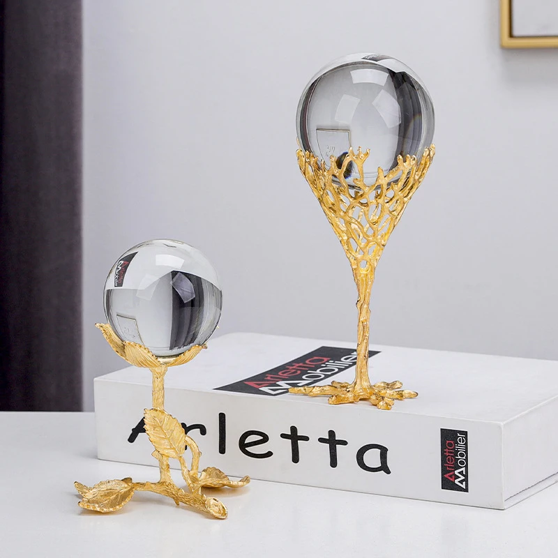 Modern Metal Crystal Ball Desktop Decoration Home Iron Geometric Crafts Nordic Living Room Luxury Ornaments - Image 2