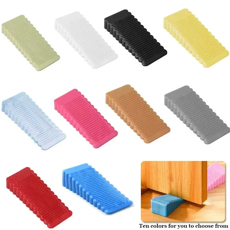 Silicone Wedge Door Stop Safety Stoppers 1-5pc Reusable Shock Absorbent Home Office Anti-Folder Hand Door Stopper Anti-collision