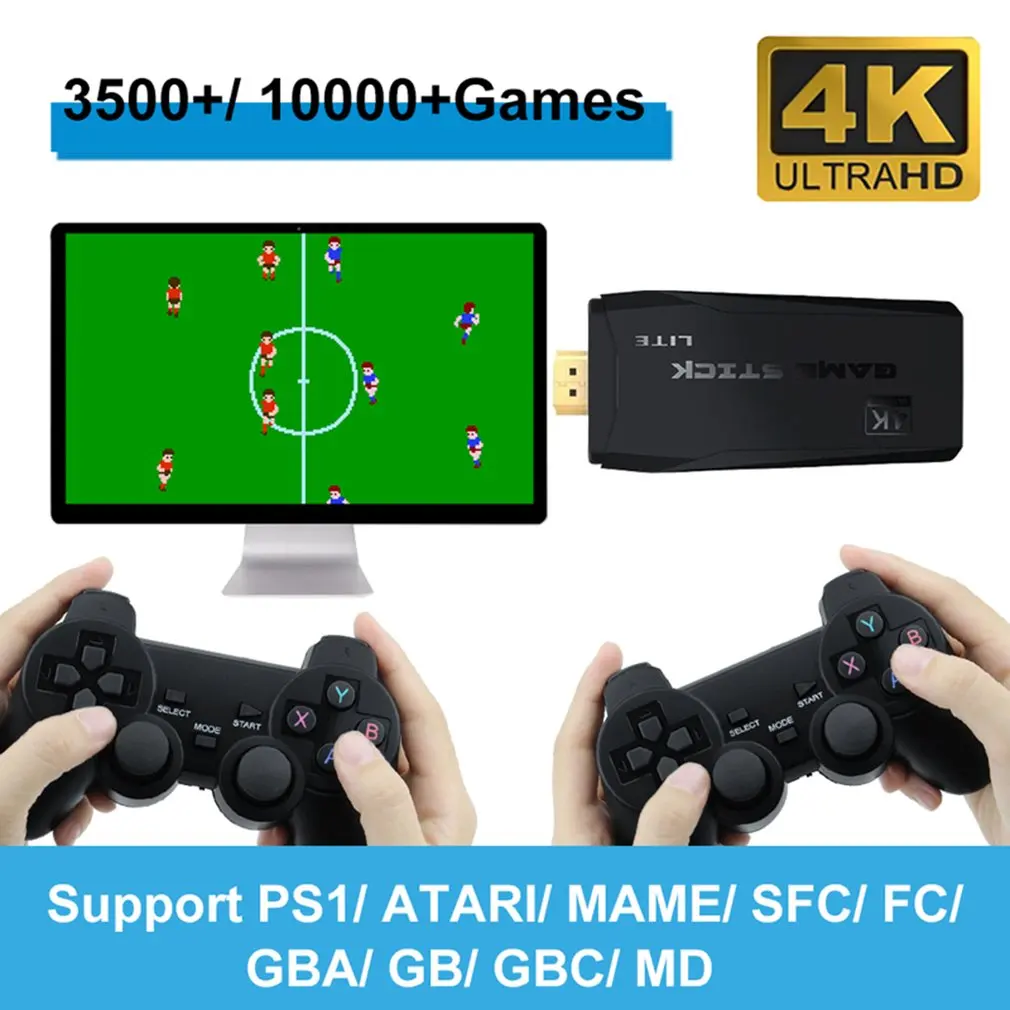 M8 게임 콘솔 무선 고화질 비디오 클래식 게임, 재미있는 크리에이티브 64G 메모리 게임 스틱, PS1 용, 2.4G, 빠른 배송