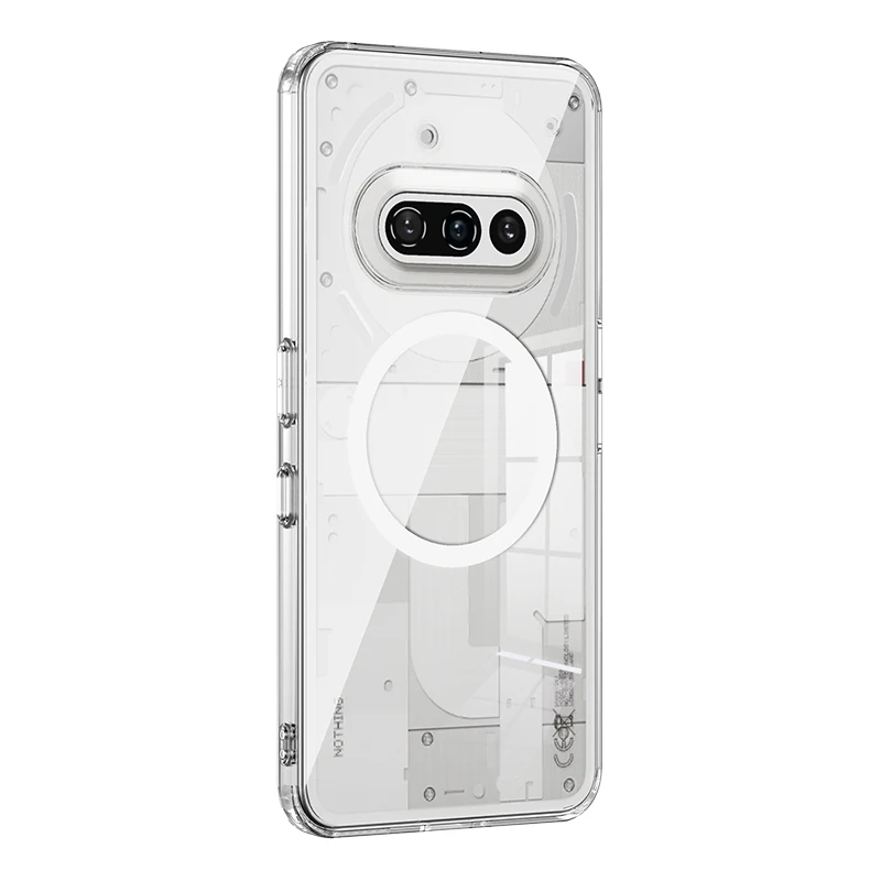Magnetic Shockproof Transparent Case with Lens Protection - Crystal Clear Back Cover