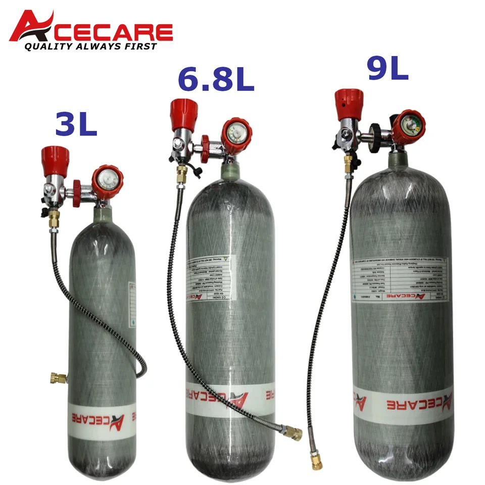 Réservoir PCP Acecare 6.8L - Fibre De Carbone - 4500 Psi - CE