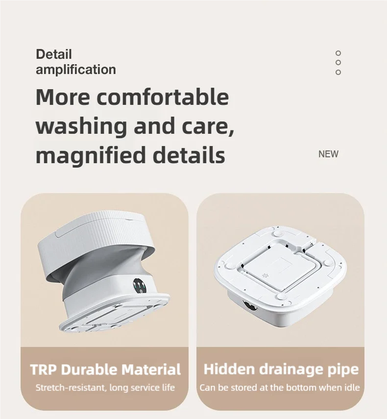 11L Portable Compact Folding Washing Machine With Timed Spin Dry Function For Socks, Underwear, And Lingerie Cleaning