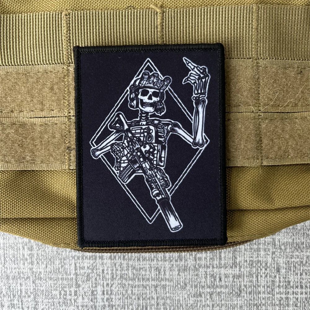 Schädel Mann Pistole NEBEL Moral Abzeichen Patches Taktische Rucksack Armband Gedruckt Aufkleber