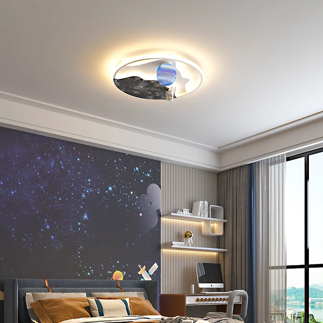 Lámparas de techo Led modernas para el hogar, habitación de niños, estudio,  dormitorio, bebé, dibujos animados, nubes azules, astronauta, lámpara de  araña LED, accesorio de luz - AliExpress