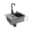 Stainless Steel Nano Coating Black Modern Kitchen Sink, Sink with Faucet, Multifunction Sink Set 4