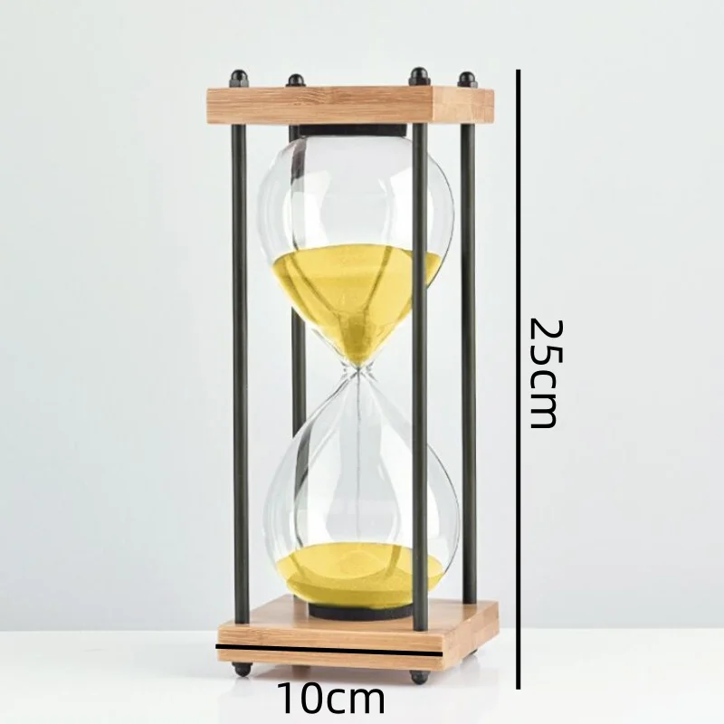 30/60 Minutes Wooden Four-column Handmade Glass Hourglass Sandglass Children Do Homework Timer Creative Sand Clock Home Decor 2