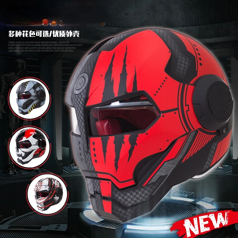 

Iron Super Man Helmet Motorcycle MotorBike Spider Cap Casque Man Casco Moto Cool Hero Full Helmet Ghost Face Half Helmet HNJ730