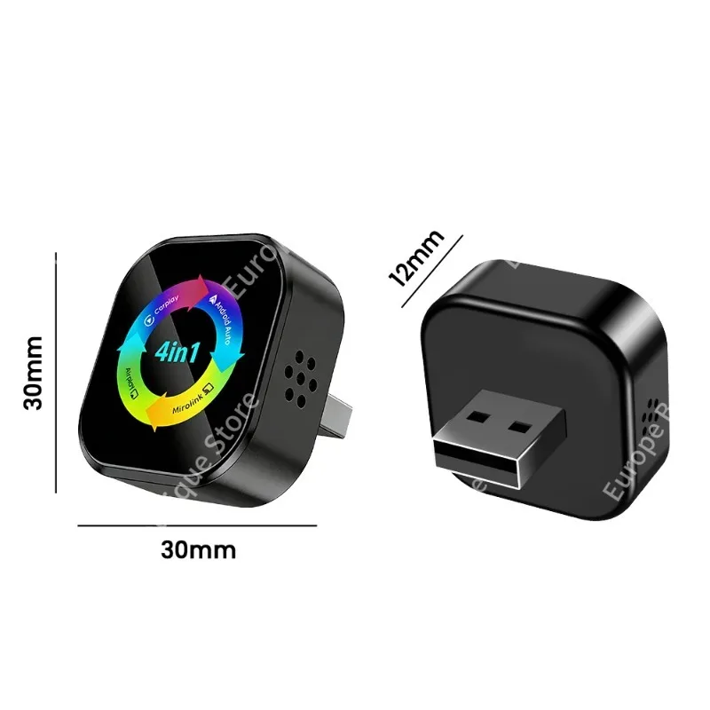 Adaptador Inalámbrico CarPlay 4 en 1 de Fácil Manejo, Novedad 2026, Apple Android Mirror Link Auto Link, Accesorio de Entretenimiento para Automóvil 6