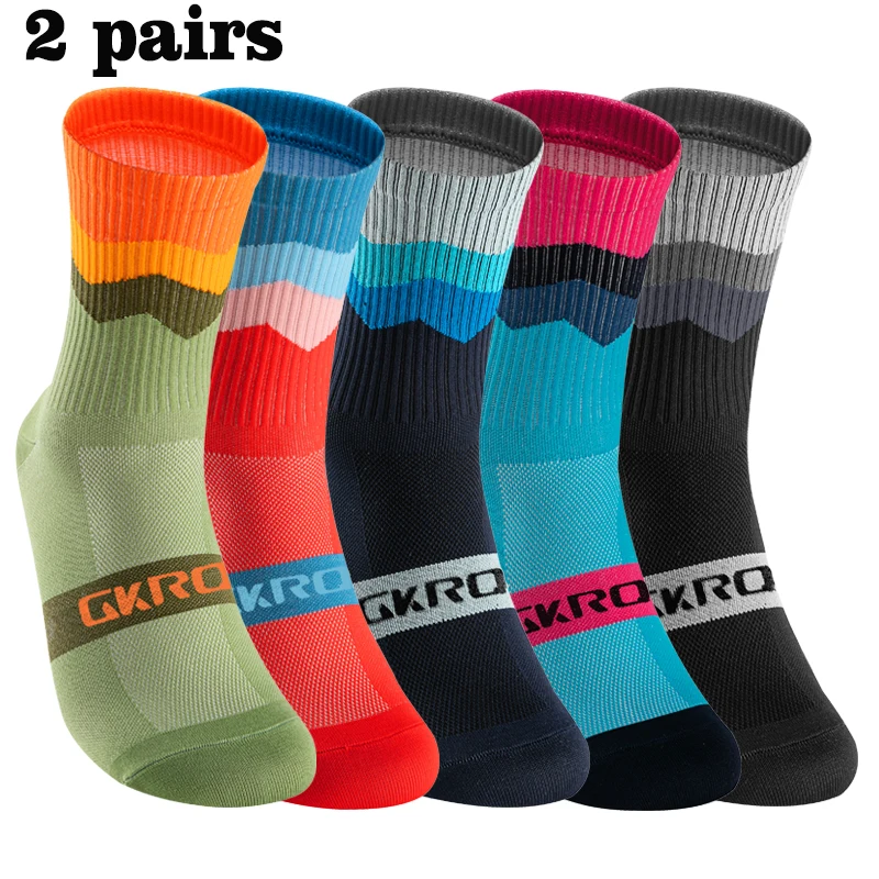 2pairs Professional Cycling Socks Breathable Road Bicycle Socks Men Women Outdoor Sports Racing e Compression Cycling For Women autumn winter thicken cycling socks outdoor racing sports socks professional bicycle bike socks calcetines ciclismo