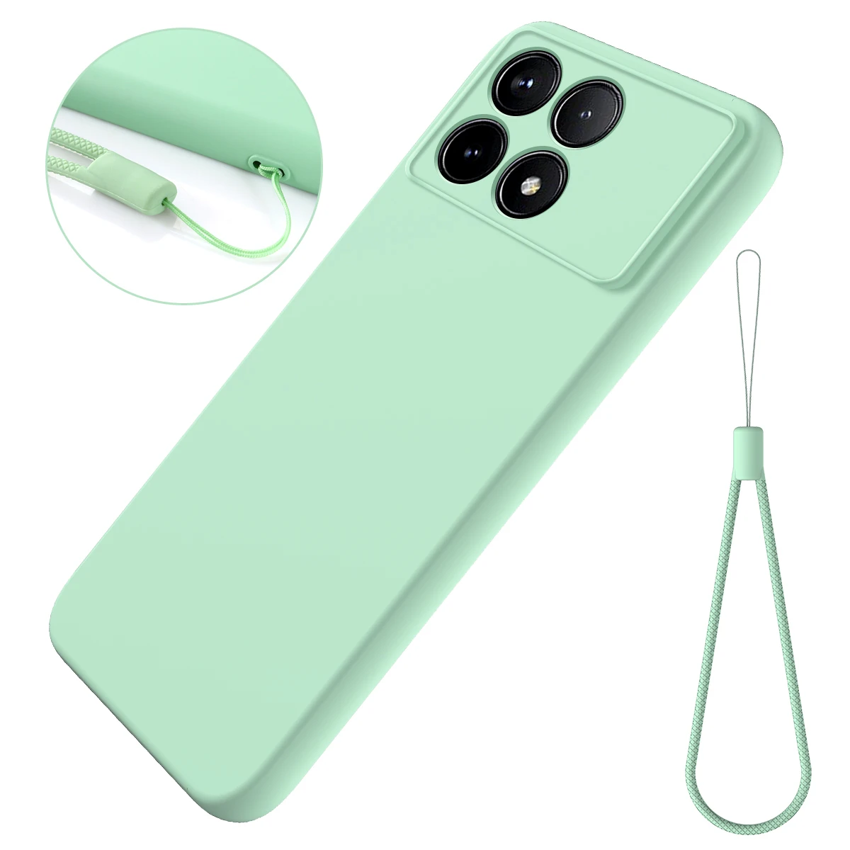 Liquid Silicone Protective Phone Case with Strap – Durable, Soft-Touch Cover for Enhanced Grip and Protection