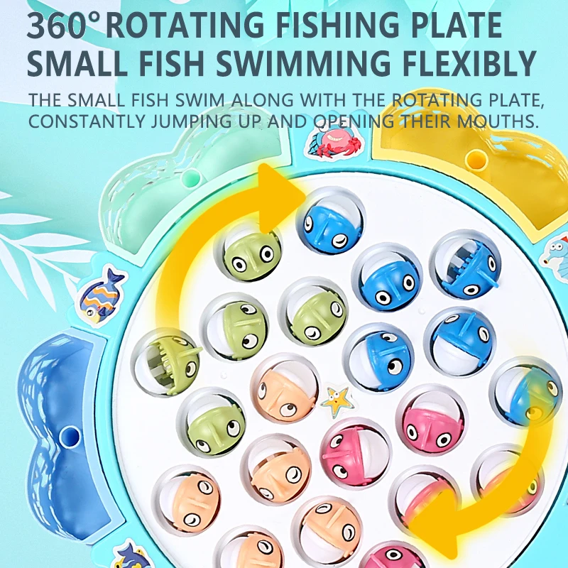 Musical Rotating Fishing Game Plate - Engaging Hand-Eye Coordination Toy