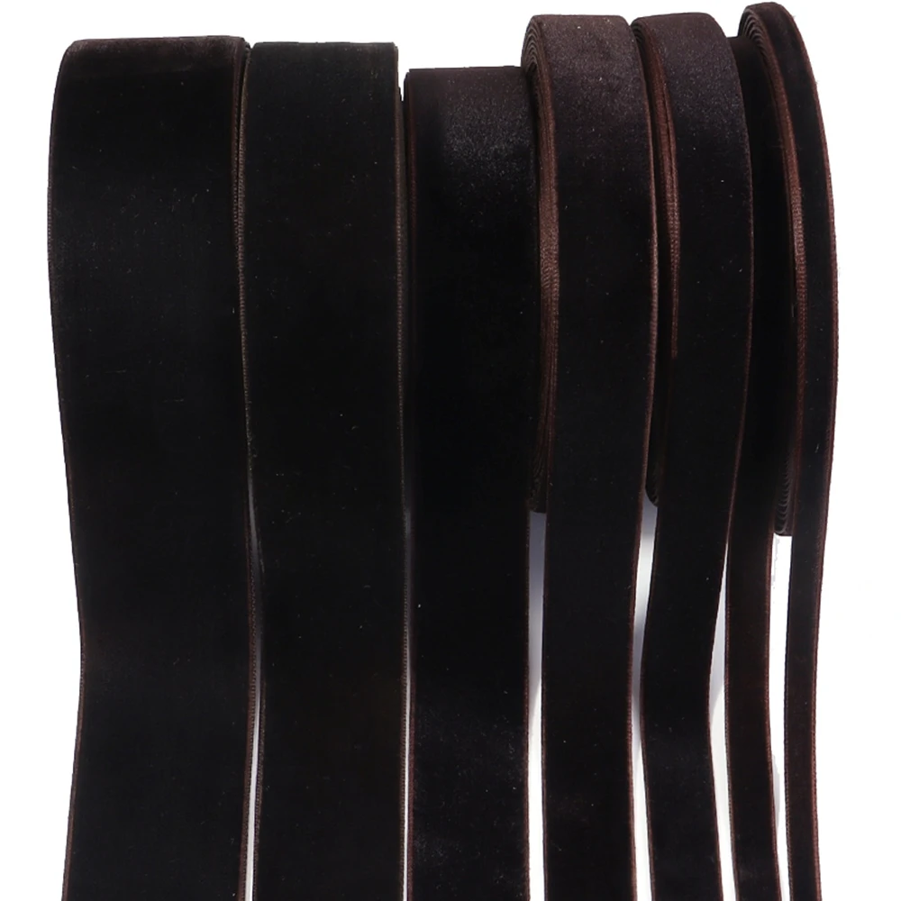 5-10 יארדים סרט קטיפה אדום יין שחור עבודת יד קשת מתנות עטיפת זרים סרט DIY קישוטי מסיבת חג המולד