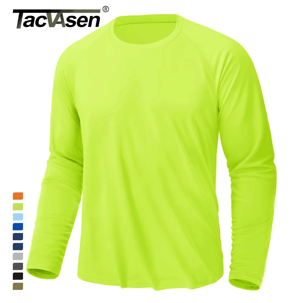TACVASEN 남성용 UPF 50 + 자외선 차단 티셔츠, 빠른 건조, 긴 소매 운동 티셔츠, 퍼포먼스 스포츠 티셔츠, 티 ..