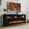 Fireplace TV Stand for TVs Up to 75" TV with 60" Electric Fireplace,Center with Open Shelve Storage,65 inch TV Stand 1