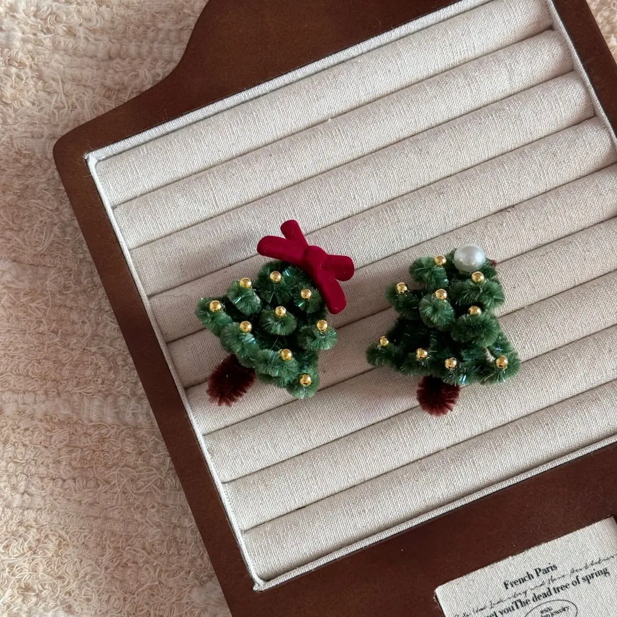 Festive Atmosphere Christmas Twist Stick Christmas Tree Hairpin Retro Handmade Duck Bill Clip Side Clip Hair Accessories New
