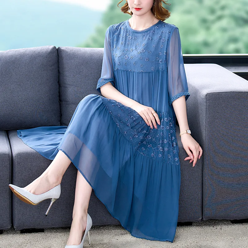 ☆韓国の人気☆Salon de Yohn☆Midi Shirring Blue Dress☆ Designer fashion, Seoul-fully created | W Concept