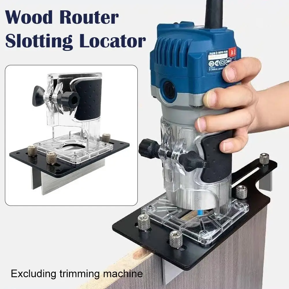 

Woodworking Slotting Locator Compact Router Trimming Machine 2 in 1 Invisible Fastener Punch Bracket for Wardrobe Cupboard Pane