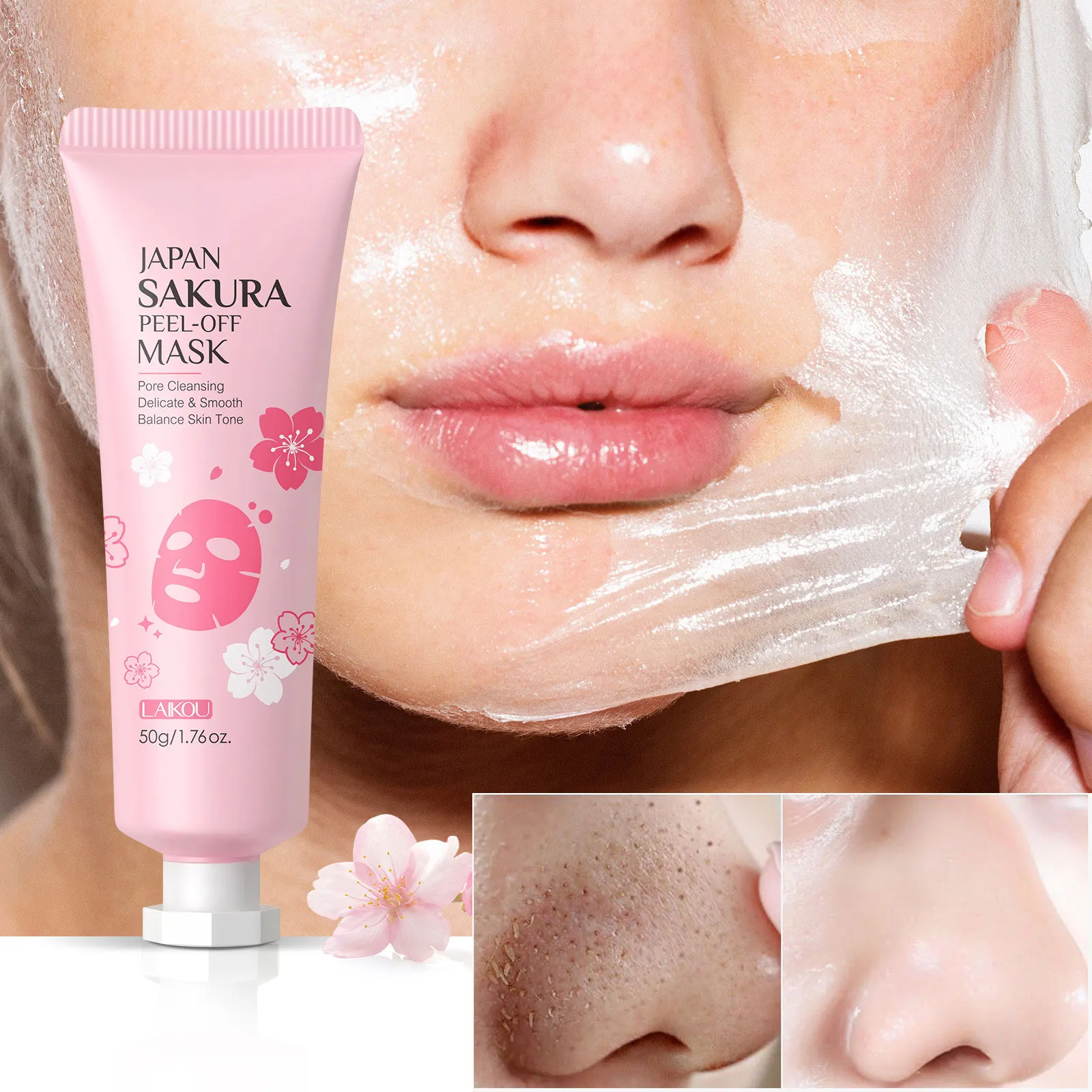 SAKURA Peel Off Mask Mask Blackhead Removal Deep Pore Cleansing Minimizing Tear Off Mask Smoothing Brightening Repair Skin Care 2