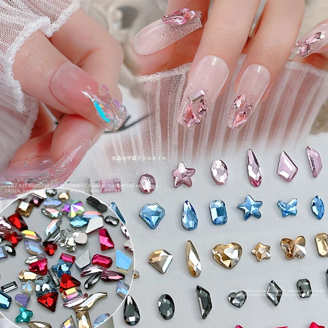 3d Nail Art Rhinestones Multi Color Nail Decorations Gold Red Green Blue Ab  Mixed Size Crystal Gems Diy Nail Art Rhinestone - Rhinestones & Decorations  - AliExpress