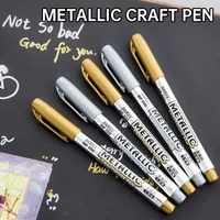 Metallic Marker Pen Waterproof Permanent Acrylic Gold Silver Color Pen Back to School Supplies Highlighter Marker DIY Painting 1