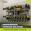 8-Cordless Drill Holder Wall Mount Tool Organizer Rack Shelf 4 Layer Garage Storage Metal Organizer Shelf with Hammer Pliers 4