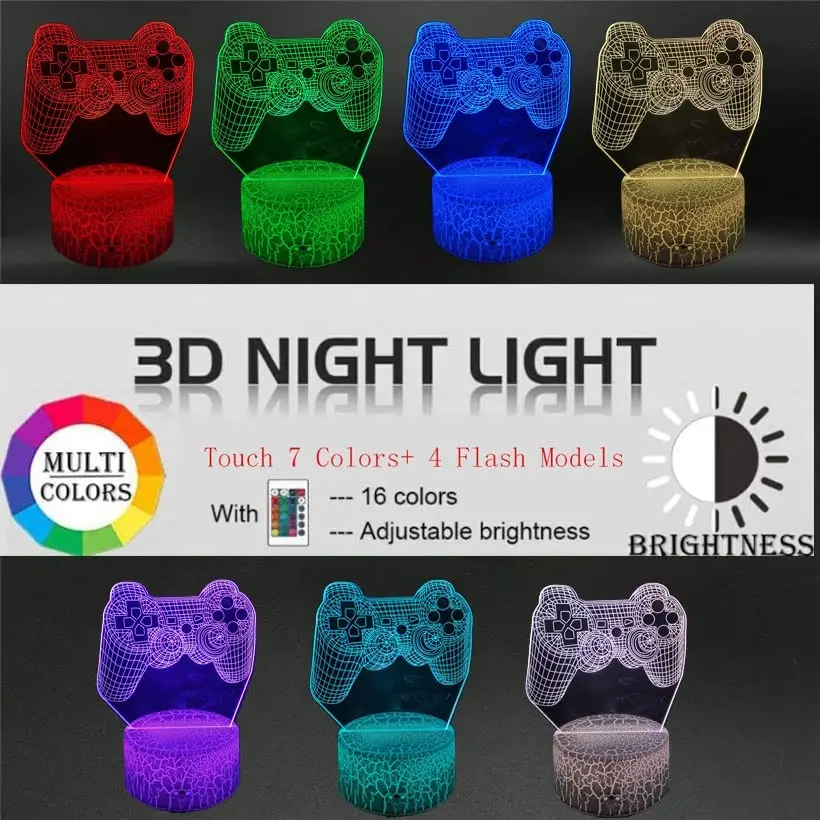 3D LED Night Light Roblox Video Gamer Illusion Lamp with 16 Colors