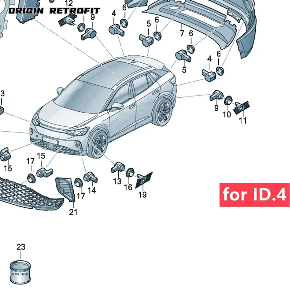 1EA 919 275 275A 275B 1ED 919 275A 275B 275C Parking Front Rear Side Radar Sensor For VW ID3 ID.4 ID 6 Audi Q4 Q5 e tron