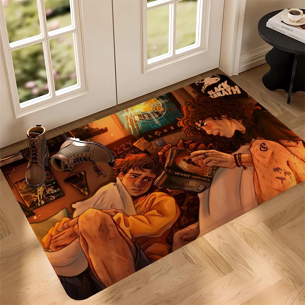 thumbnail image 1 of Alfombrilla de baño de estilo nórdico de Eddie Munson de Stranger Things, alfombrillas para el baño y el inodoro, alfombrilla de bienvenida para el dormitorio, 1 of 5
