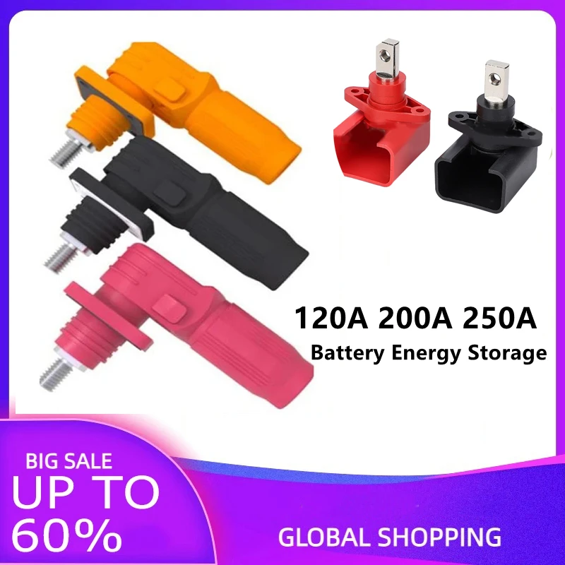 Conector de Armazenamento de Energia de Bateria Quick Plug Terminal Retardador de Chamas Inversores Fotovoltaicos de Cobre Alta Qualidade 120a 200a 350a