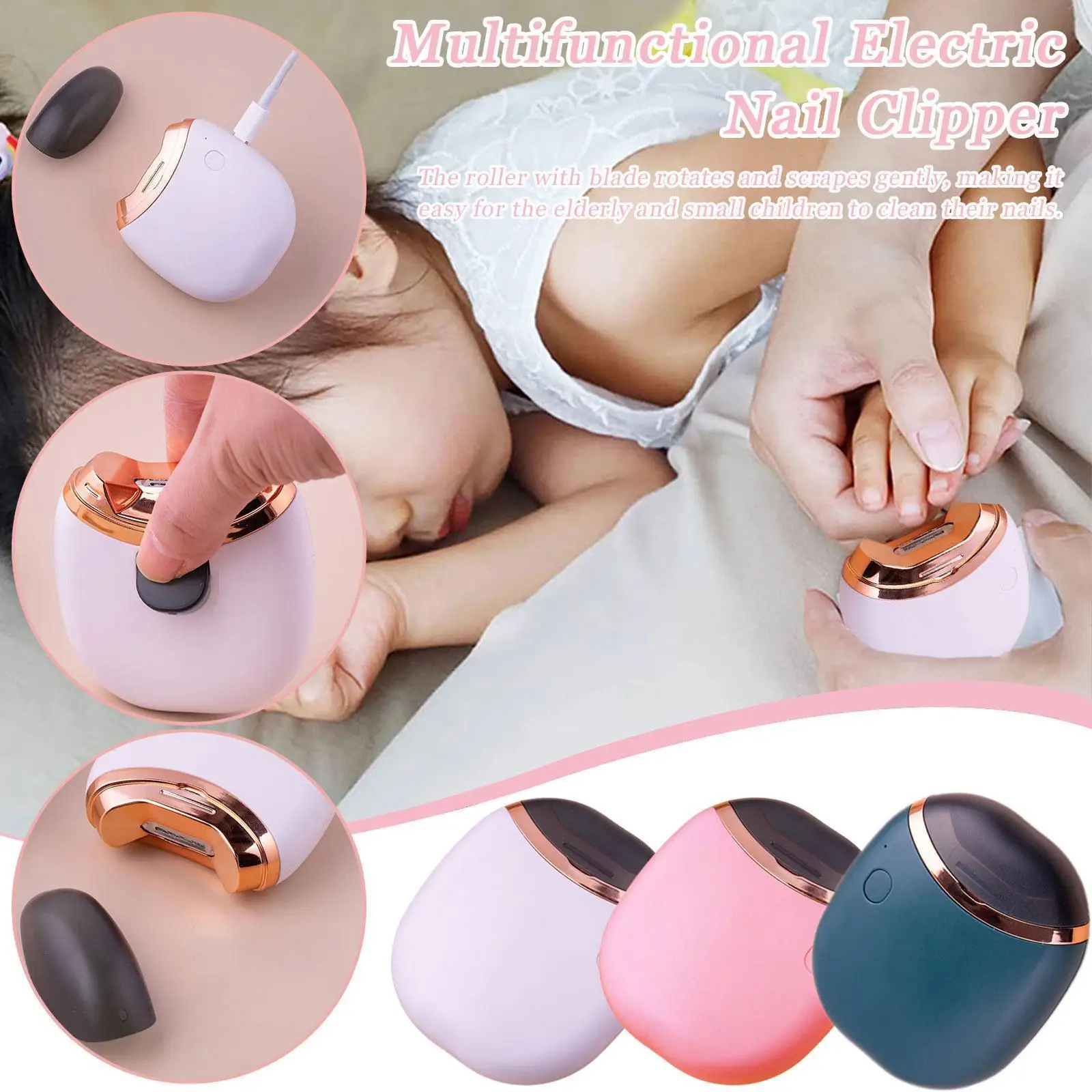 

Electric Nail Automatic Nail Multifunction Cutter Trimmer Machine Anti-Splash Scissors Tool Nail Nail Manic G8X1