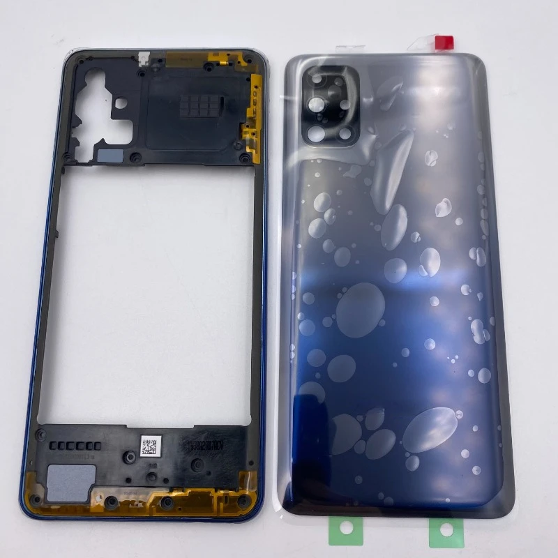 

New Housing Frame Back Cover for Samsung M31s M317F M317 Original Phone Middle Chassis Bezel with Rear Panel Door Black Blue