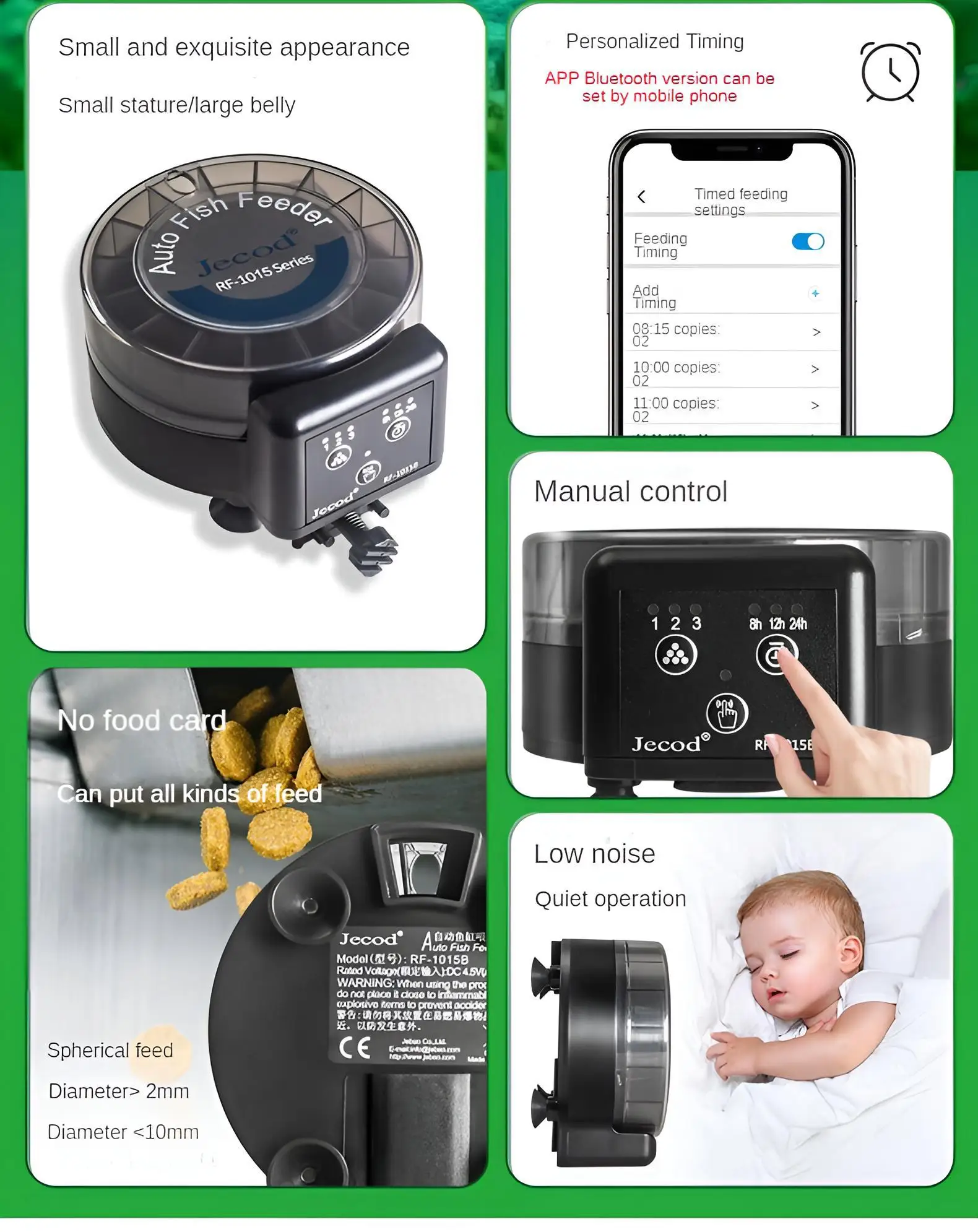 Automatic Fish Feeder｜Dual Moisture-Proof Bins｜100ml Capacity｜Precise Timing｜Anti-Jam Multi-Feed Compatible｜Easy to Clean