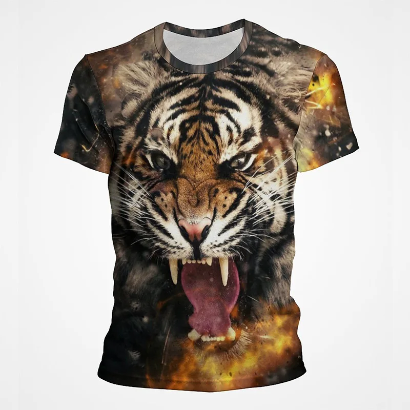 

3D Printed T Shirt Animal Tiger Oversized T-Shirt Kids Streetwear Funny Tops Classic Tee Shirts Short Sleeve Cool Hipster Tees
