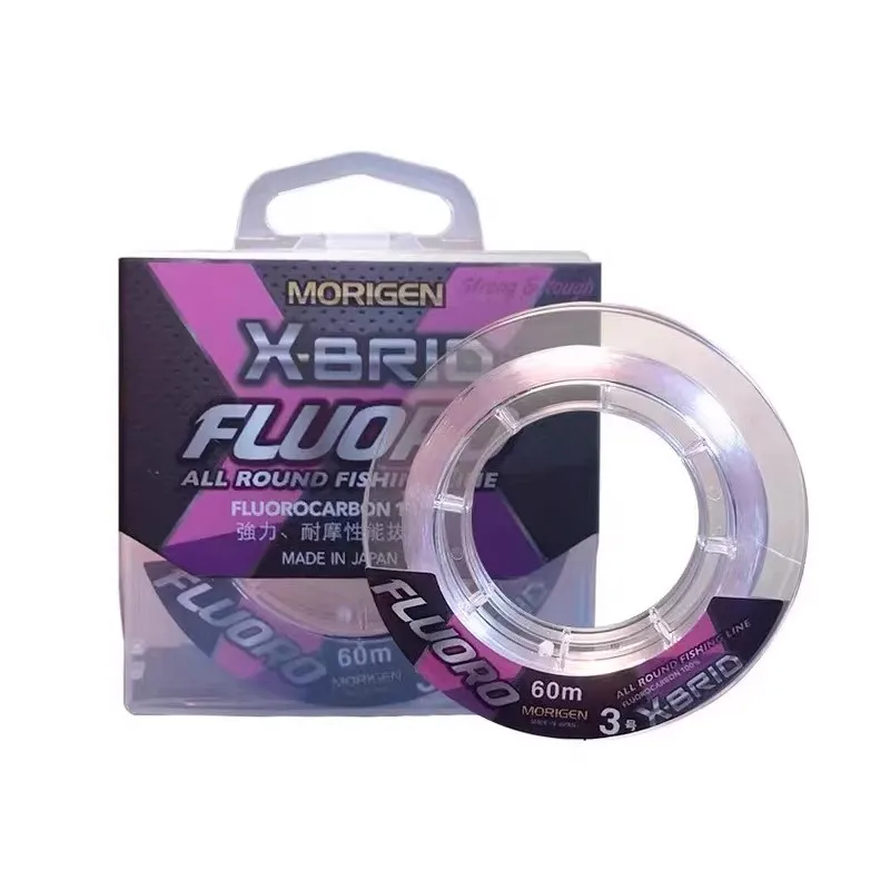 Original Japan MORIGEN X-BRID FLUOROCARBON Fishing Line 60m-200m 4.6LB-29LB Pink Carbon Fishing Line
