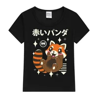 Kawaii Red Panda Kids T-Shirt Summer Printed Short Sleeve O-Neck Fashion Children T-Shirt For Boys Tee Shirt Girls Tops Clothes 1