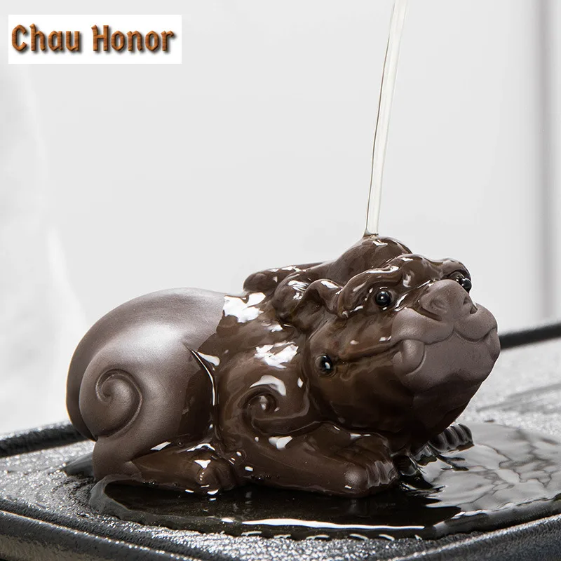 Tea Ornaments Boutique Lucky Toad Tea Set Pet Creative Kung Fu Tea Tea Set Accessories Golden Toad KongFu Tea Pet Tea Decoration