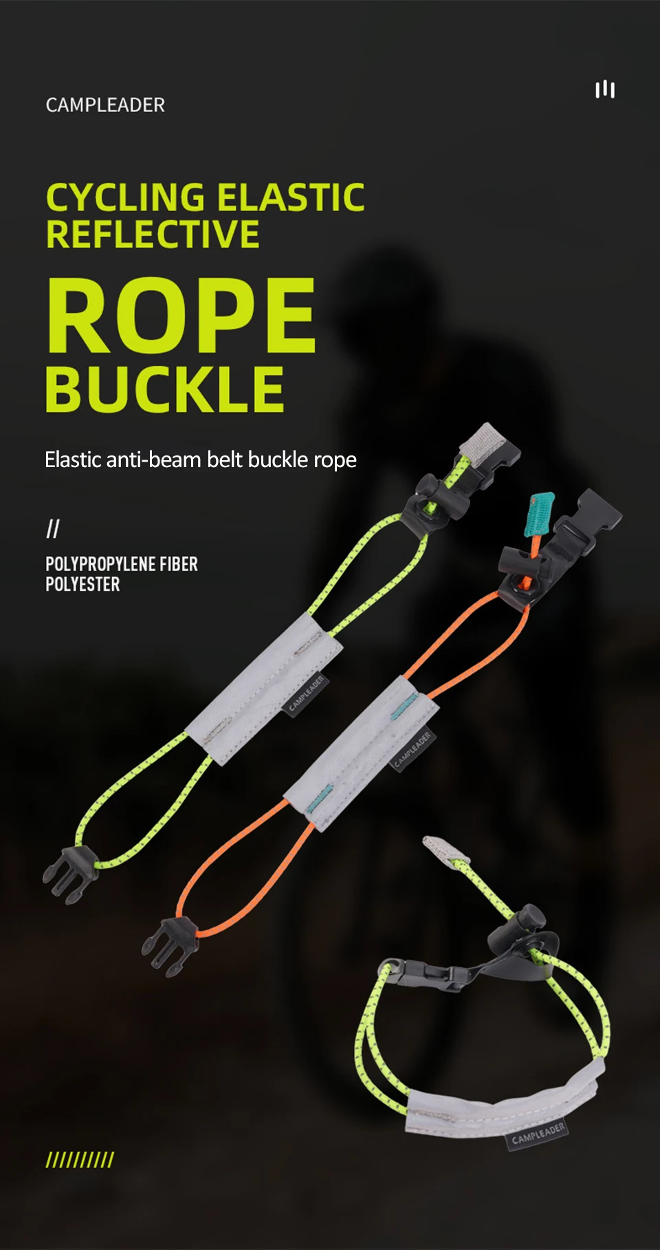 Description Picture 2 of itemOutdoor Bicycle Running Band Cycling Reflective Bands Adjustable Arm Ankle Leg Safety Bands Fits Tightly Elastic Rope Buckle