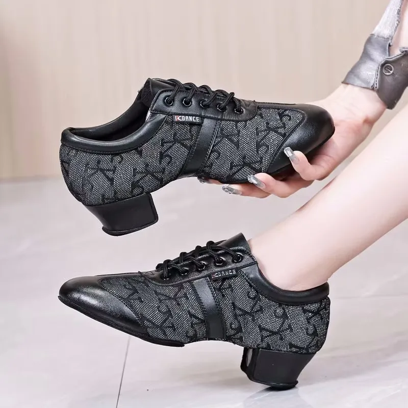 Latin Dance Shoes Adult Women Teacher Shoes Soft Indoor Ballroom Dancing Shoes Training Shoes Social Modern Dance Shoes